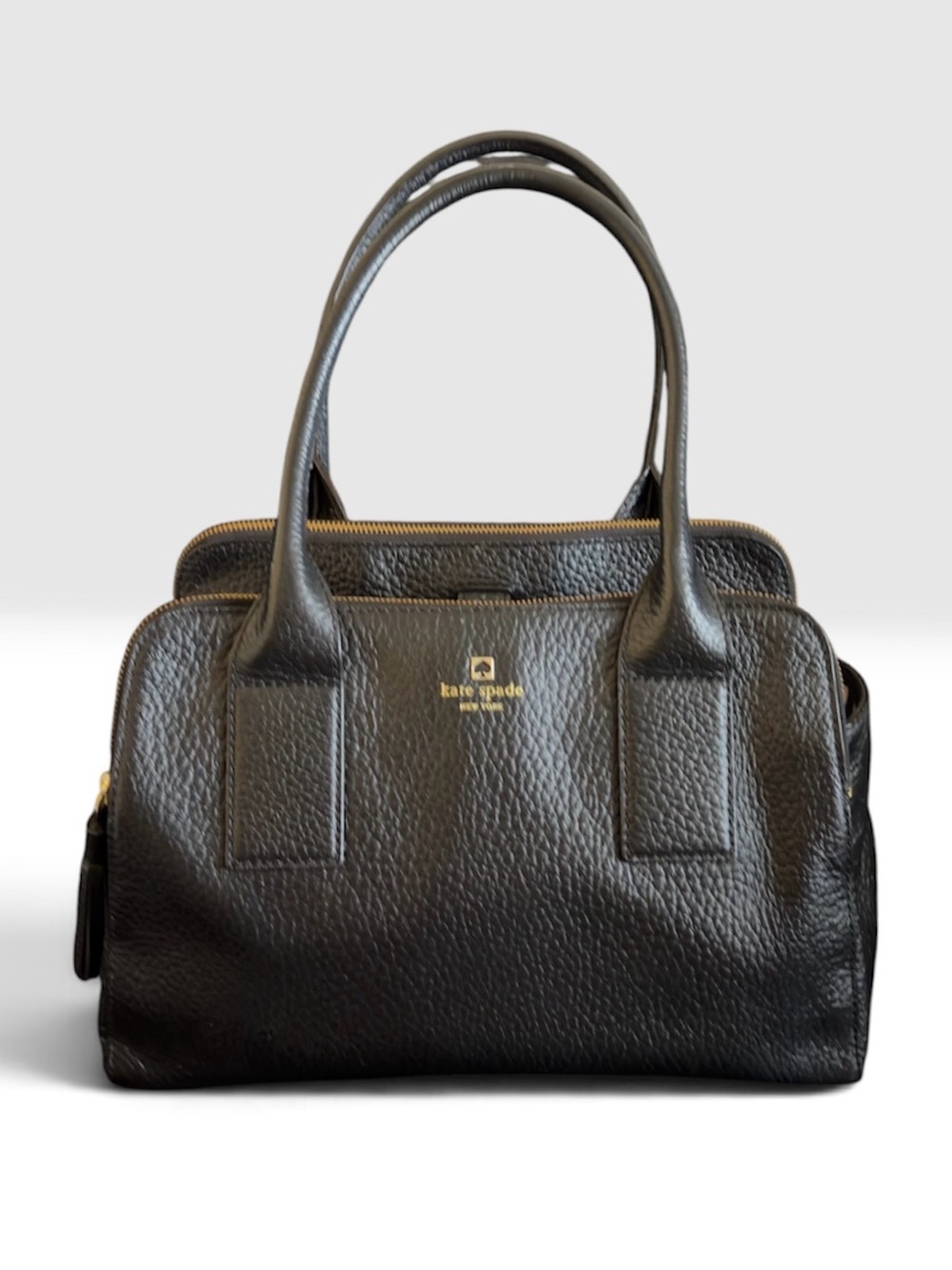 Kate Spade New York Southport Avenue Lydia Black Leather Large Satchel Bag